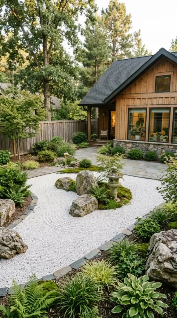 Zen gravel garden design