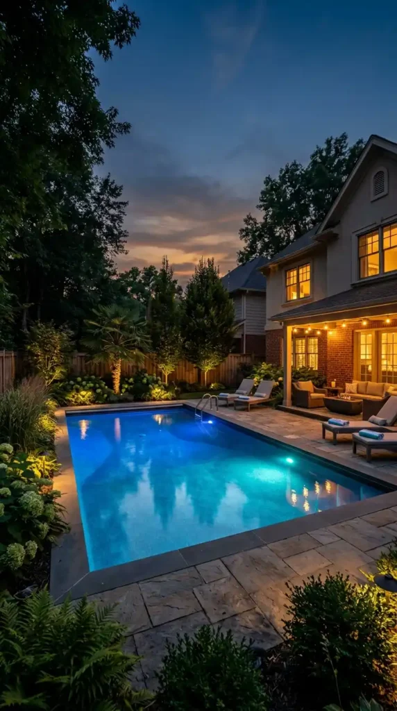 Backyard pool with underwater