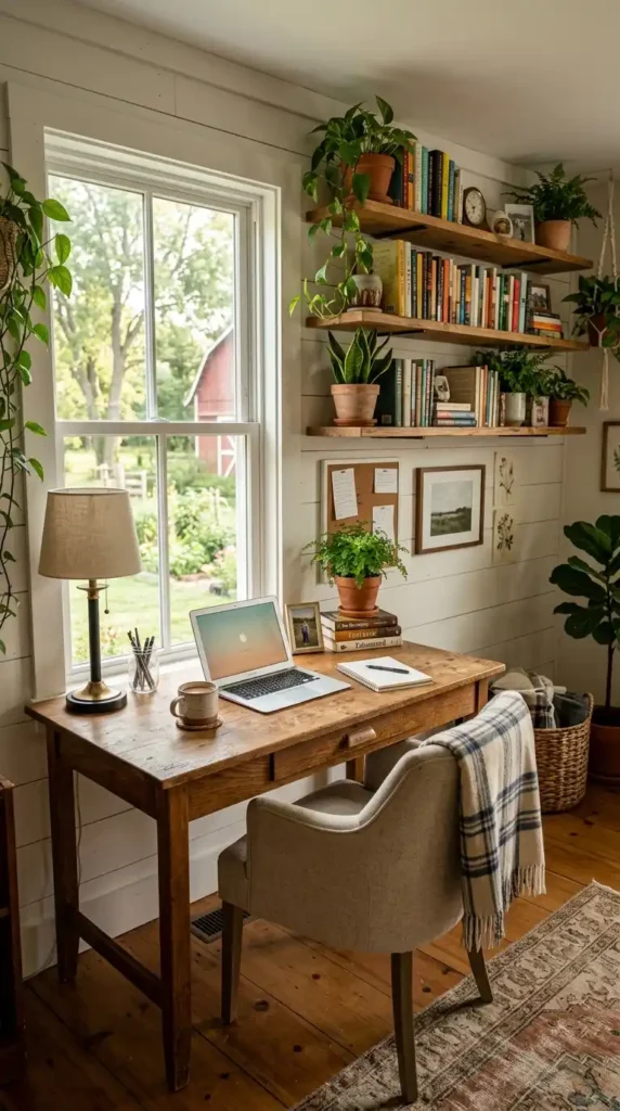 Cozy farmhouse home office