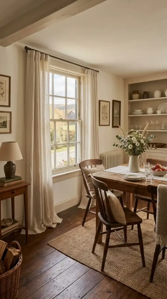 Farmhouse dining room curtains